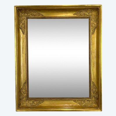 19TH CENTURY EMPIRE PERIOD FRAME IN WOOD / GOLD STUCCO FOR PAINTING 47.5 CM X 37 CM