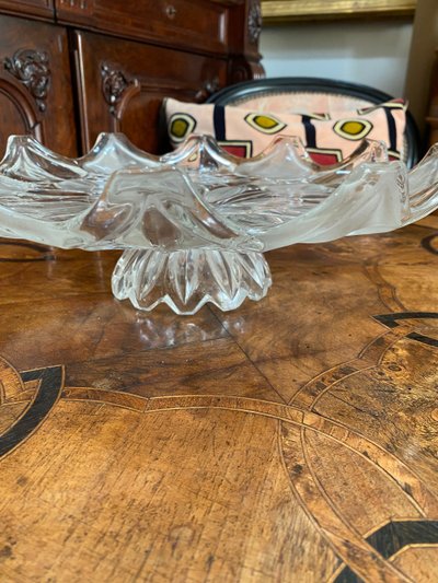 Grand Plat En Verre, Décor Art-Déco