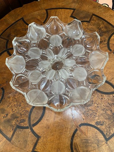 Grand Plat En Verre, Décor Art-Déco