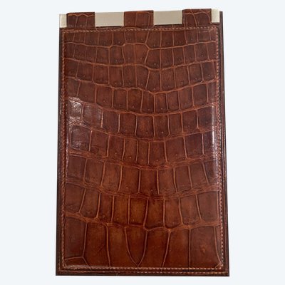 Hermès Dupré Lafon Notepad in Crocodile Stitched Saddle 1940/50