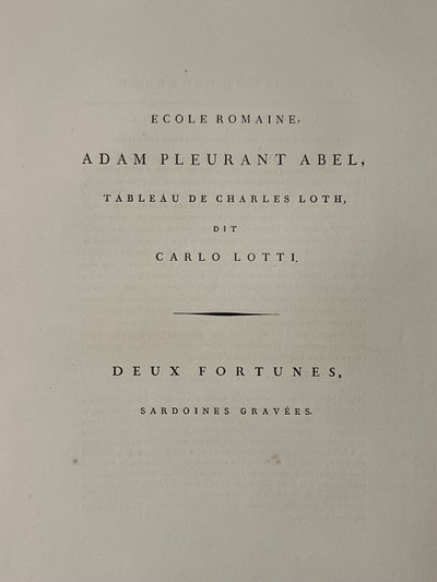 Adam weint um Abel, Carlo Lotti, Radierung