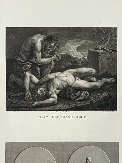 Adam weint um Abel, Carlo Lotti, Radierung
