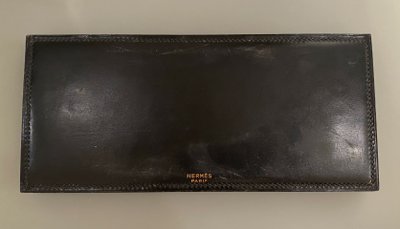 Hermès Paris Dupré Lafon pen holder/pocket holder covered in saddle-stitched leather
