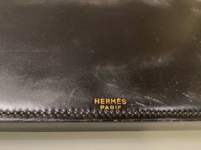 Hermès Paris Dupré Lafon pen holder/pocket holder covered in saddle-stitched leather