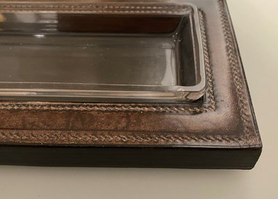 Hermès Paris Dupré Lafon pen holder/pocket holder covered in saddle-stitched leather