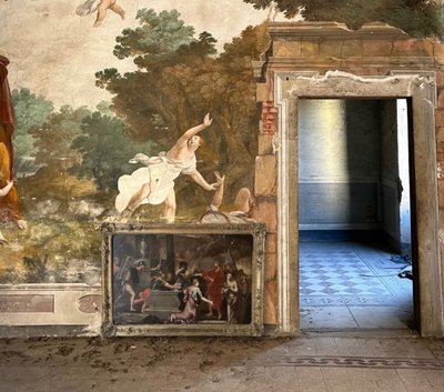 Großes Gemälde aus dem 17. Jahrhundert „Odysseus entdeckt Astyanax“