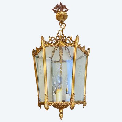 Large Louis XV Style Gilded Bronze Lantern - Napoleon III Period