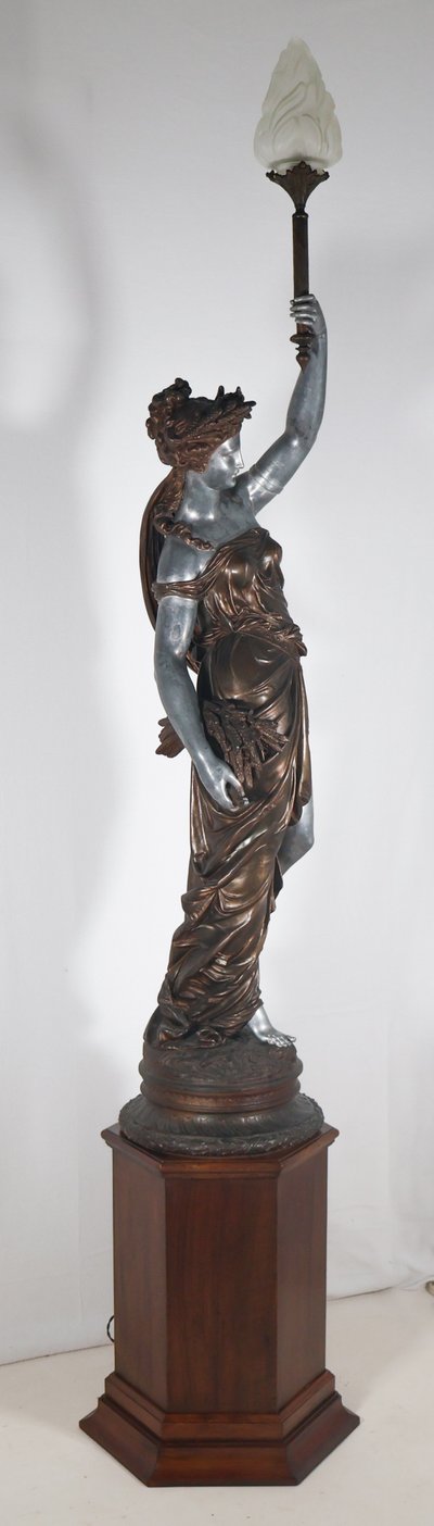 Large cast iron torchiere from the late 19th century