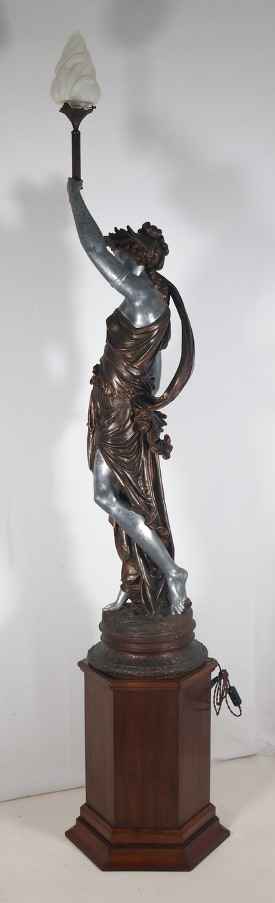 Large cast iron torchiere from the late 19th century