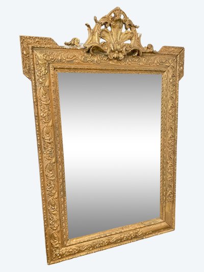 Grande specchio dorato del periodo di Napoleone III - 66 cm X 100 cm