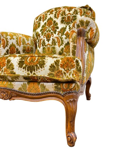 Poltrona - Bergère verde e gialla anni '60