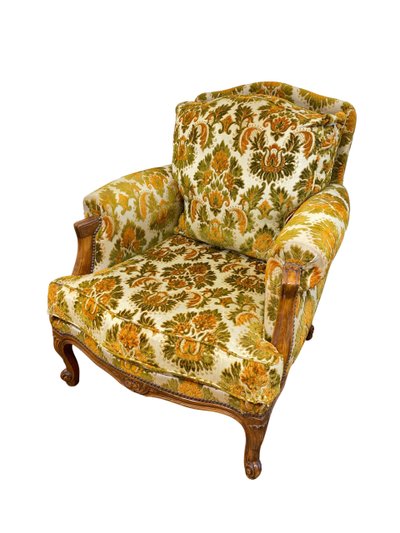Poltrona - Bergère verde e gialla anni '60
