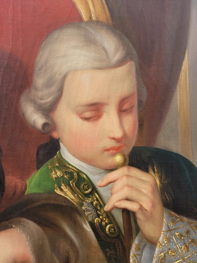 C Hermelein, Porträt der Prinzessin Elisabeth von Preußen und ihrer Söhne, 19. Jahrhundert