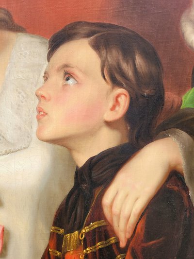 C Hermelein, Porträt der Prinzessin Elisabeth von Preußen und ihrer Söhne, 19. Jahrhundert