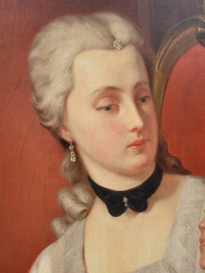 C Hermelein, Porträt der Prinzessin Elisabeth von Preußen und ihrer Söhne, 19. Jahrhundert