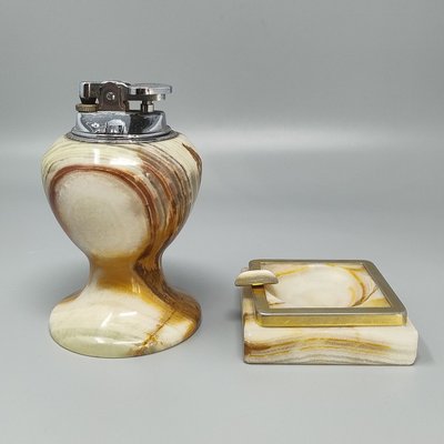 Wunderschönes Raucherset aus Onyx aus den 1960ern. Hergestellt in Italien