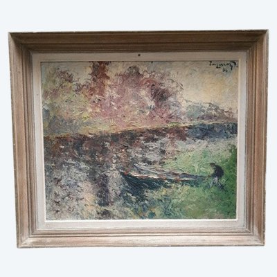 ZANAROFF, Öl auf Leinwand, Fischer