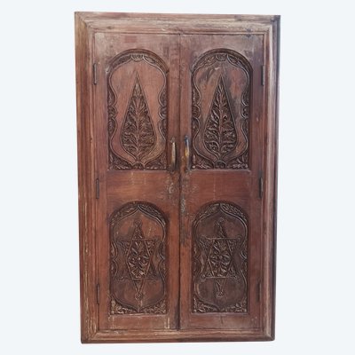 Old cupboard doors, beech wall bookcase (1)