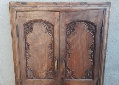 Old cupboard doors, beech wall bookcase (2)