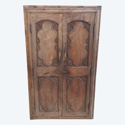 Old cupboard doors, beech wall bookcase (2)