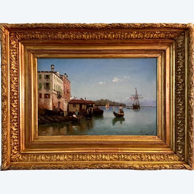Venise par M. Willenich - École française XIXè - toile datée 1882