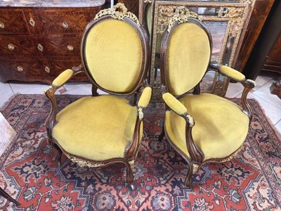 PAIR OF NAPOLEON III PERIOD ARMCHAIRS
