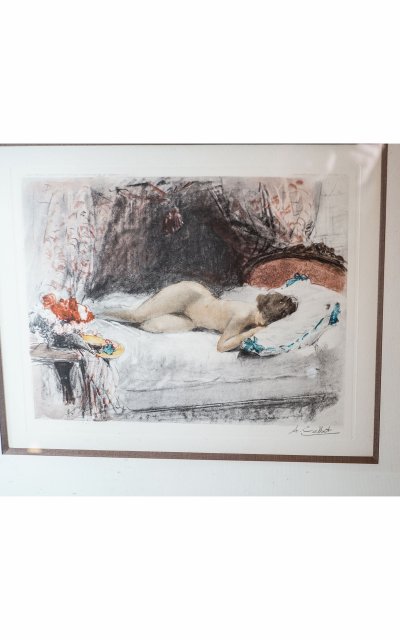 Antoine CALBET, Lithographies, PAIRE DE NUS, face et dos