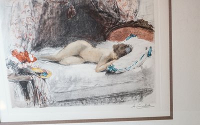 Antoine CALBET, Lithographies, PAIRE DE NUS, face et dos