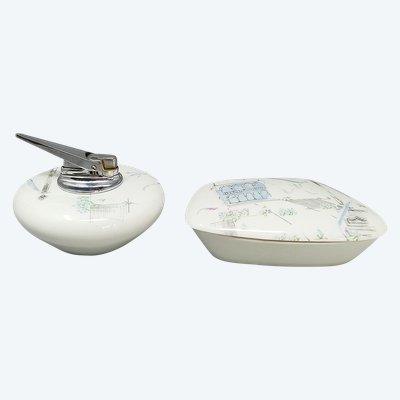 1960s Stunning Smoking Set in Ceramic by Rosenthal. Made in Germany