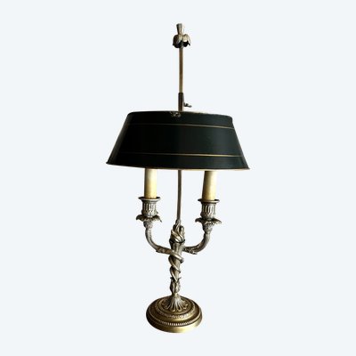 Lampada per acqua calda in bronzo, stile Luigi XVI, elettrificata.