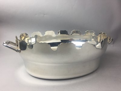 Silver metal glass cooler/planter