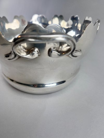 Silver metal glass cooler/planter
