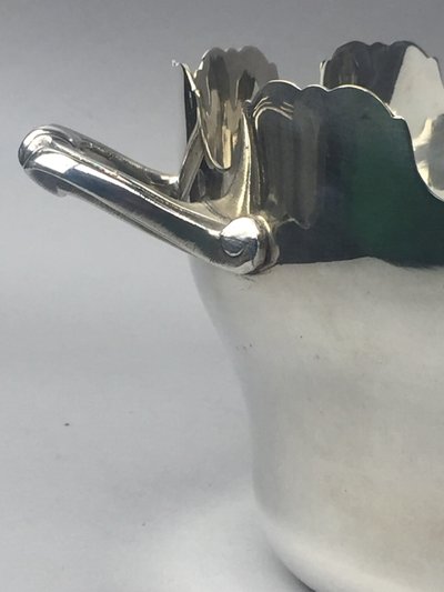 Silver metal glass cooler/planter
