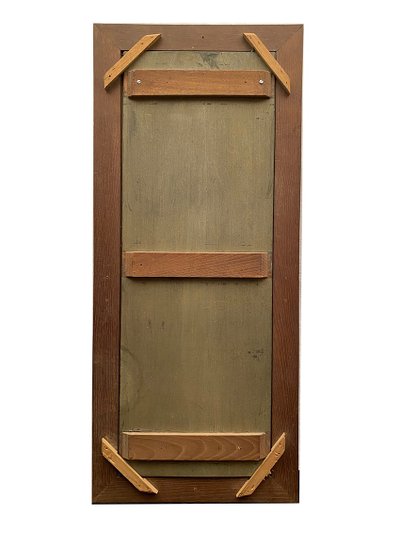 Two antique woodwork panels, lacquered with flower decoration
