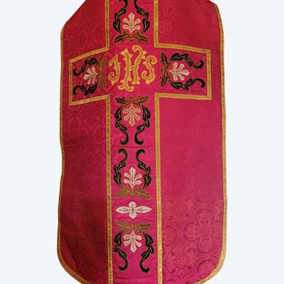 Chasuble de prêtre en damas, époque vers 1900