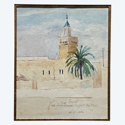 Semplici acquerelli, vista dalla terrazza 14 rue Bou Khris. Luigi Gabriele Viaux