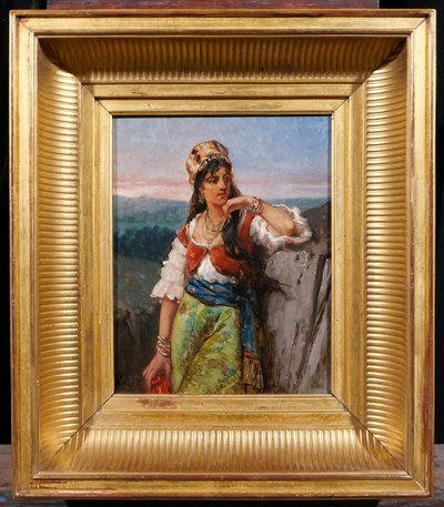 Jan PORTIELJE 1829-1908 Porträt einer Italienerin, Gemälde, ca. 1870-80, Italien