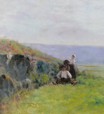 Französische Schule um 1880-90, Landschaft, die Ernte, impressionistische Malerei, signiert