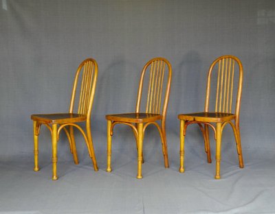 Satz von 3 Thonet Mundus Bistrostühlen 1930, Art Deco, Nr. A 643