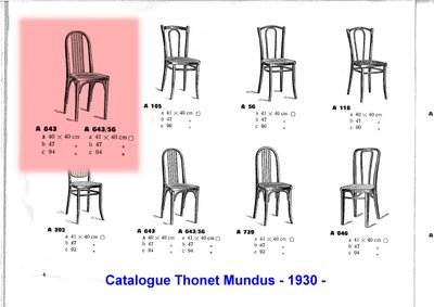 Satz von 3 Thonet Mundus Bistrostühlen 1930, Art Deco, Nr. A 643