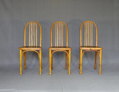 Satz von 3 Thonet Mundus Bistrostühlen 1930, Art Deco, Nr. A 643