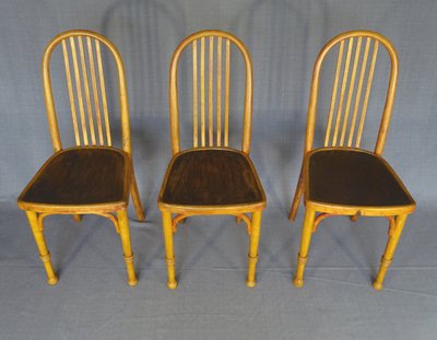 Satz von 3 Thonet Mundus Bistrostühlen 1930, Art Deco, Nr. A 643