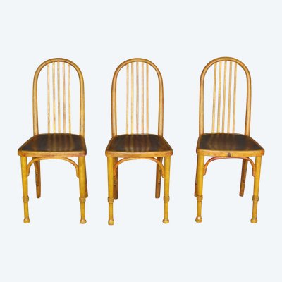 Set of 3 Thonet Mundus bistro chairs 1930, art Deco, No. A 643