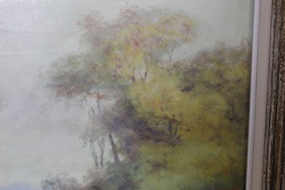 Öl auf Leinwand, Jagd am Hof von Eugène Péchaubes, um 1930