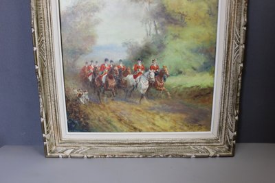 Öl auf Leinwand, Jagd am Hof von Eugène Péchaubes, um 1930