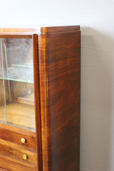 Mobiletto in noce e argento in stile Art Déco