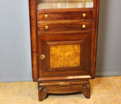 Mobiletto in noce e argento in stile Art Déco