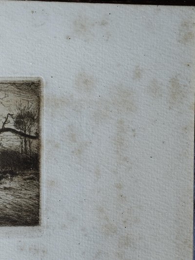 Etching by Eugène Viala - aquafortist from Aveyron