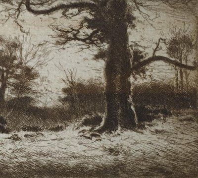 Etching by Eugène Viala - aquafortist from Aveyron