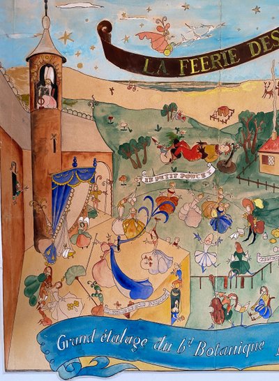 Poster project. Gouache, mid-20th century. Au Bon Marché Vaxelaire. Brussels.